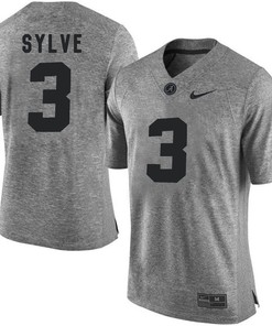 Male Alabama Crimson Tide Gray Bradley Sylve NCAA Football Gridiron Gray Limited Jersey