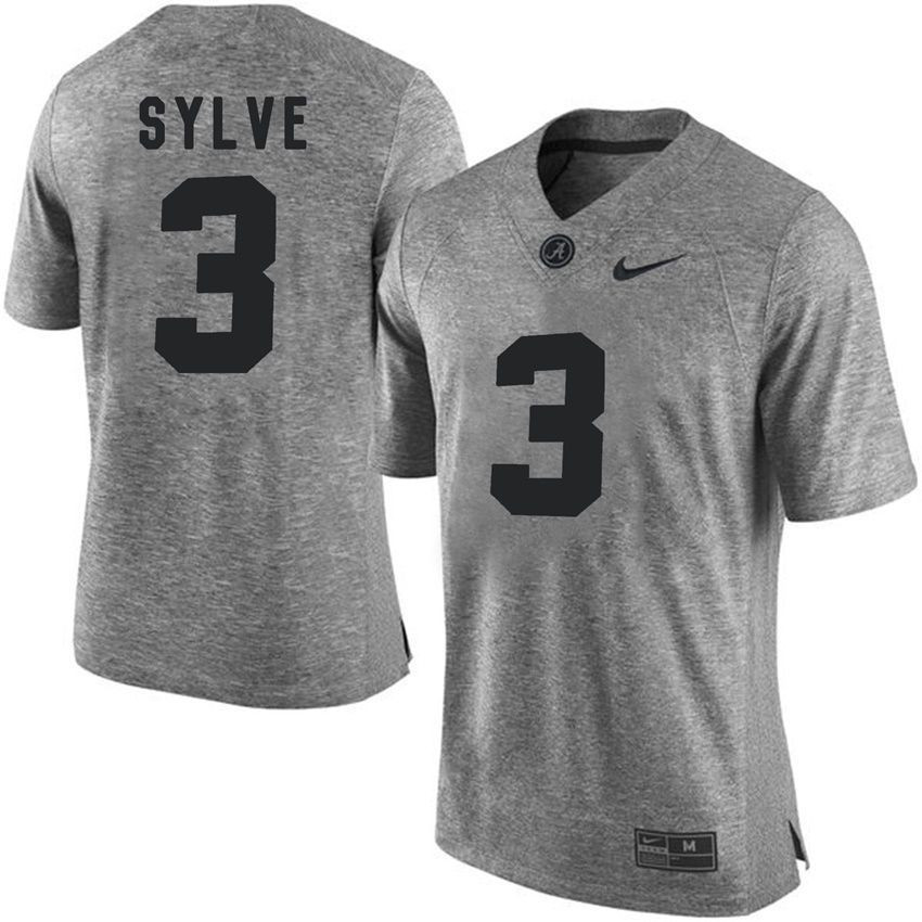Male Alabama Crimson Tide Gray Bradley Sylve NCAA Football Gridiron Gray Limited Jersey