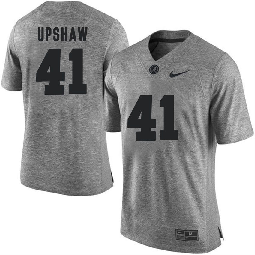Male Alabama Crimson Tide Gray Courtney Upshaw NCAA Football Gridiron Gray Limited Jersey