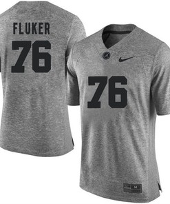 Male Alabama Crimson Tide Gray D.J. Fluker NCAA Football Gridiron Gray Limited Jersey