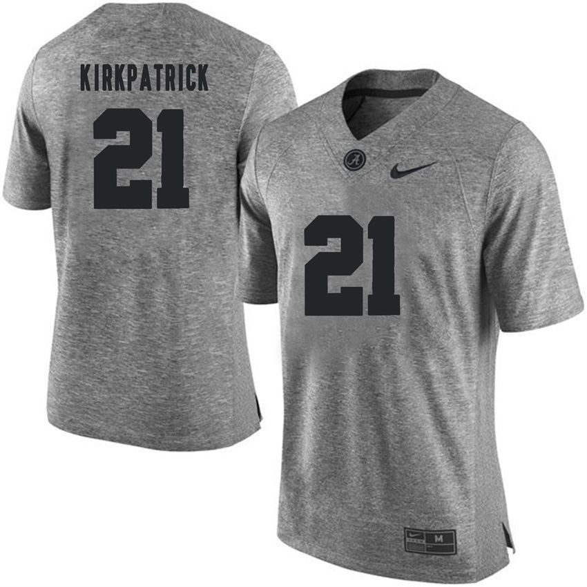 Male Alabama Crimson Tide Gray Dre Kirkpatrick NCAA Football Gridiron Gray Limited Jersey