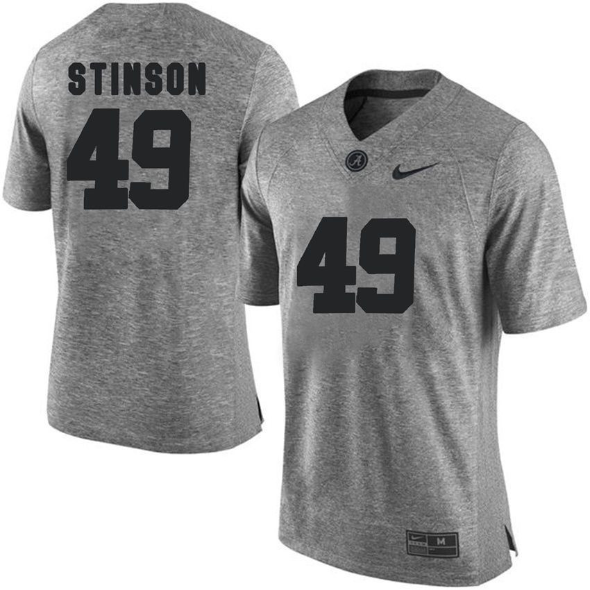 Male Alabama Crimson Tide Gray Ed Stinson NCAA Football Gridiron Gray Limited Jersey