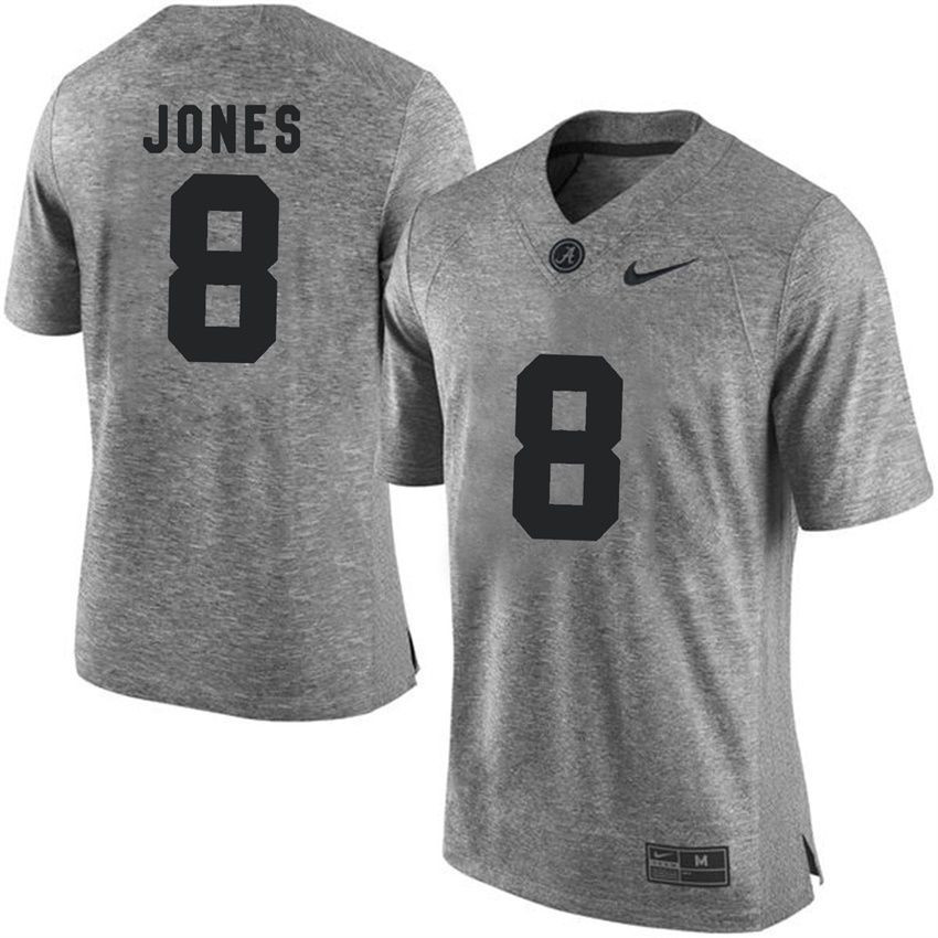 Male Alabama Crimson Tide Gray Julio Jones NCAA Football Gridiron Gray Limited Jersey