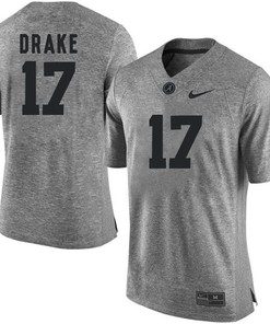Male Alabama Crimson Tide Gray Kenyan Drake NCAA Football Gridiron Gray Limited Jersey