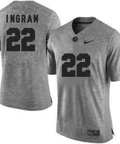Male Alabama Crimson Tide Gray Mark Ingram NCAA Football Gridiron Gray Limited Jersey