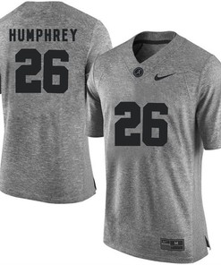 Male Alabama Crimson Tide Gray Marlon Humphrey NCAA Football Gridiron Gray Limited Jersey