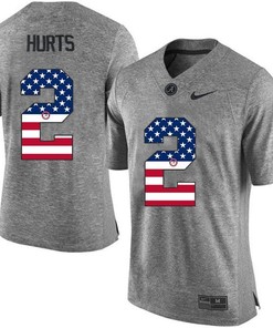 Male Alabama Crimson Tide Heathered Gray Jalen Hurts NCAA Football Fashion Jersey