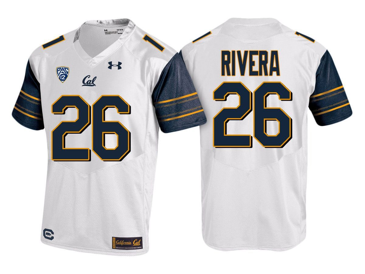 Male Cal Bears White Bug Rivera PAC-12 College Football New-Season Road Jersey