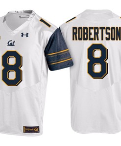 Male Cal Bears White Demetris Robertson PAC-12 College Football New-Season Road Jersey