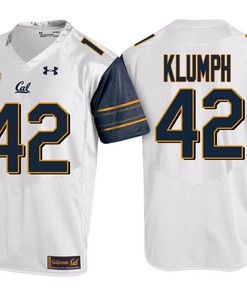 Male Cal Bears White Dylan Klumph PAC-12 College Football New-Season Road Jersey