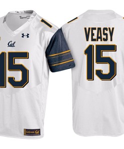 Male Cal Bears White Jordan Veasy PAC-12 College Football New-Season Road Jersey
