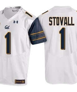 Male Cal Bears White Melquise Stovall PAC-12 College Football New-Season Road Jersey
