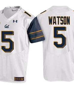 Male Cal Bears White Tre Watson PAC-12 College Football New-Season Road Jersey