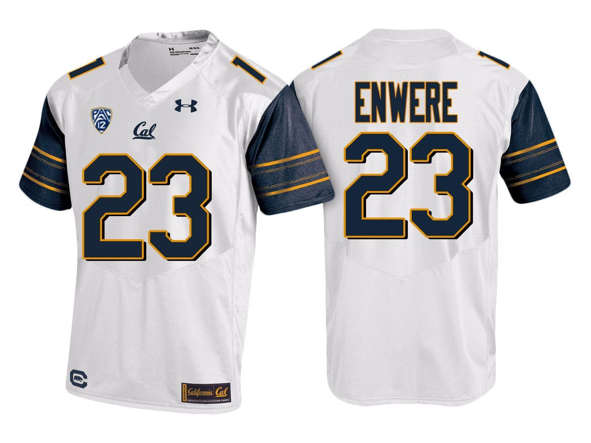 Male Cal Bears White Vic Enwere PAC-12 College Football New-Season Road Jersey