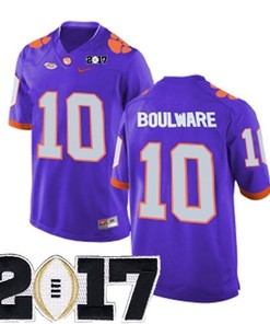 Male Clemson Tigers #10 Ben Boulware Purple College Football Jersey