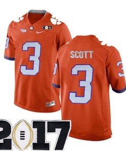 Male Clemson Tigers #3 Artavis Scott Orange College Football Jersey