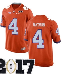Male Clemson Tigers #4 Deshaun Watson Orange College Football Jersey