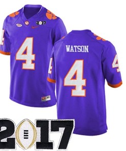 Male Clemson Tigers #4 Deshaun Watson Purple College Football Jersey