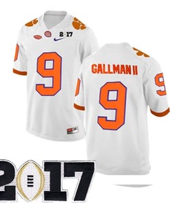 Male Clemson Tigers #9 Wayne Gallman II White College Football Jersey