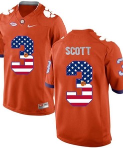 Male Clemson Tigers Orange Artavis Scott NCAA Football Fashion Jersey