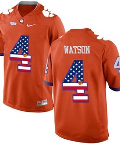 Male Clemson Tigers Orange DeShaun Watson NCAA Football Fashion Jersey
