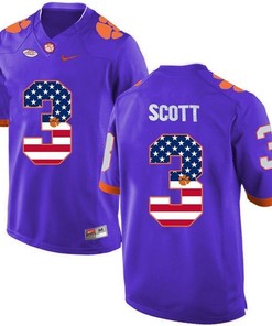 Male Clemson Tigers Purple Artavis Scott NCAA Football Fashion Jersey