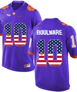 Male Clemson Tigers Purple Ben Boulware NCAA Football Fashion Jersey