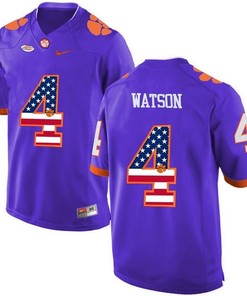 Male Clemson Tigers Purple DeShaun Watson NCAA Football Fashion Jersey