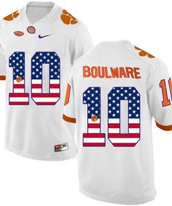 Male Clemson Tigers White Ben Boulware NCAA Football Fashion Jersey