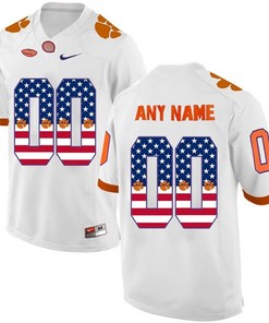 Male Clemson Tigers White Custom College Football Limited Jersey