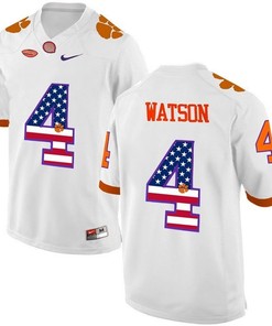Male Clemson Tigers White DeShaun Watson NCAA Football Fashion Jersey