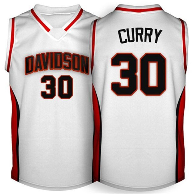Male Davidson Wildcats White Stephen Curry College Basketball Jersey