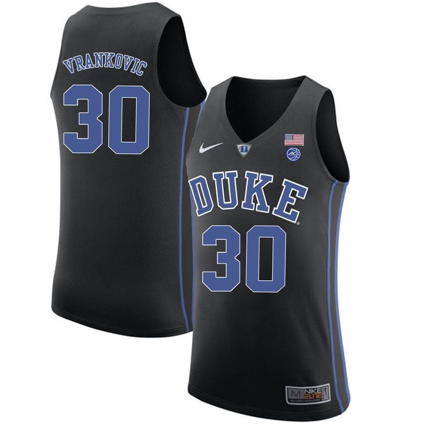 Male Duke Blue Devils Black Antonio Vrankovic College Basketball Performance Jersey