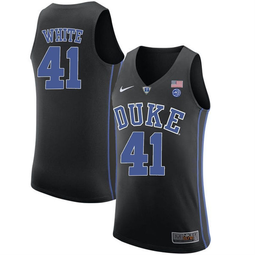 Male Duke Blue Devils Black Jack White College Basketball Performance Jersey