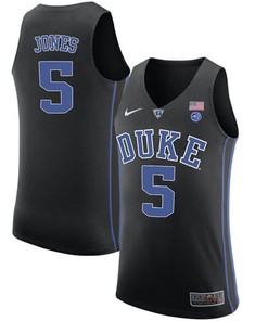 Male Duke Blue Devils Black Tyus Jones College Basketball Performance Jersey