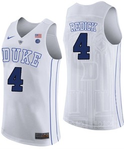 Male Duke Blue Devils White JJ Redick College Basketball Performance Jersey