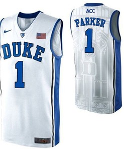 Male Duke Blue Devils White Jabari Parker College Basketball Jersey