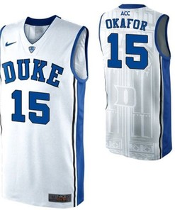 Male Duke Blue Devils White Jahlil Okafor College Basketball Jersey
