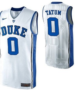 Male Duke Blue Devils White Jayson Tatum College Basketball Jersey