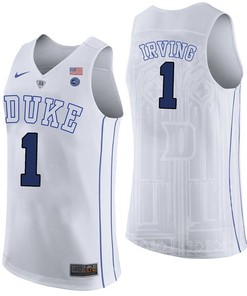 Male Duke Blue Devils White Kyrie Irving College Basketball Performance Jersey