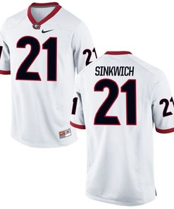 Male Georgia Bulldogs White Frank Sinkwich NCAA Alumni Football Game Jersey