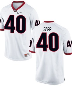 Male Georgia Bulldogs White Theron Sapp NCAA Alumni Football Game Jersey