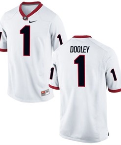 Male Georgia Bulldogs White Vince Dooley NCAA Alumni Football Game Jersey