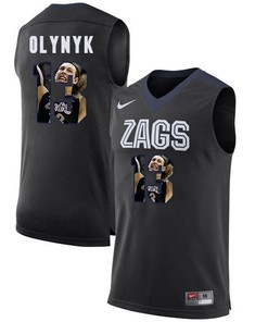 Male Gonzaga Bulldogs Black Kelly Olynyk NCAA Basketball Jersey with Player Pictorial