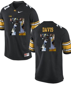 Male Iowa Hawkeyes Black Carl Davis College Football Jersey
