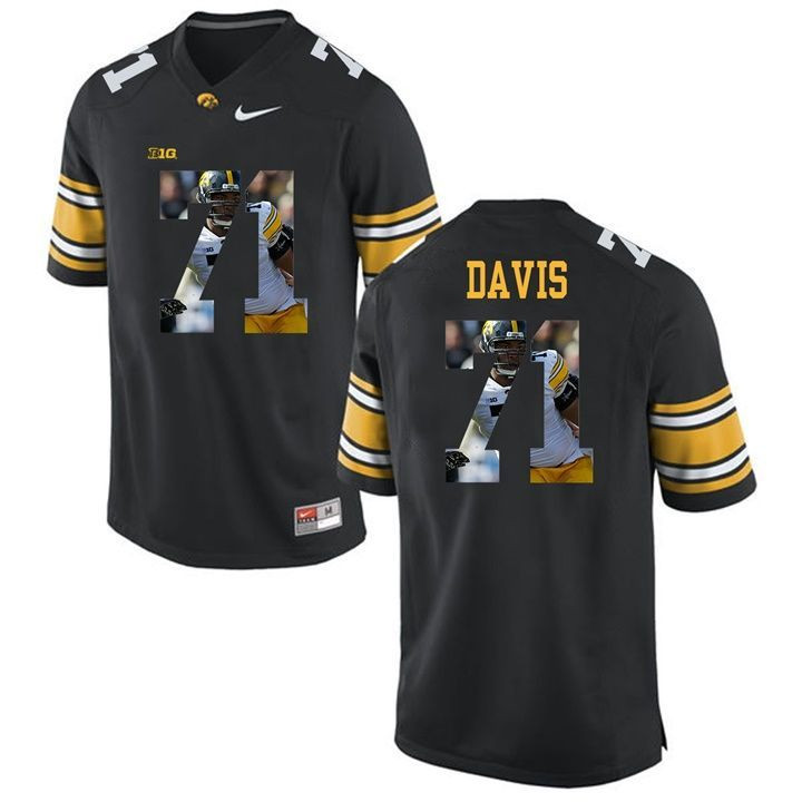Male Iowa Hawkeyes Black Carl Davis College Football Jersey
