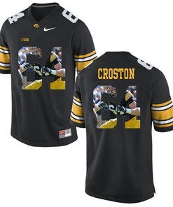 Male Iowa Hawkeyes Black Cole Croston College Football Jersey