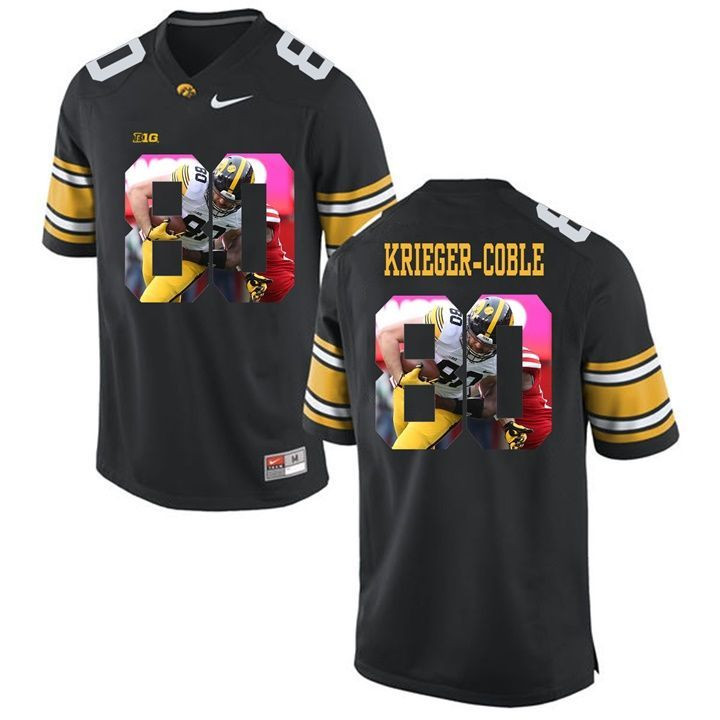 Male Iowa Hawkeyes Black Henry Krieger-Coble College Football Jersey