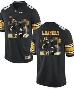 Male Iowa Hawkeyes Black LeShun Daniels Jr. College Football Jersey