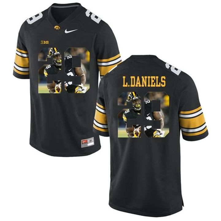 Male Iowa Hawkeyes Black LeShun Daniels Jr. College Football Jersey